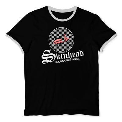 Skinhead Ska Scoots & Boots Contrast Ringer T-Shirt L / Black