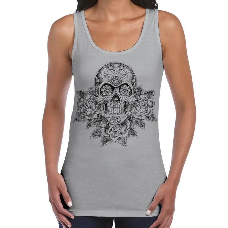 Skull and Roses Tattoo Large Print Women&