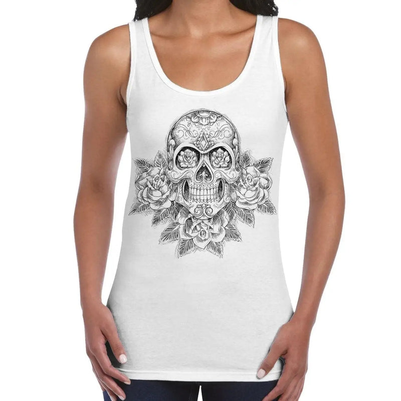 Skull and Roses Tattoo Large Print Women&