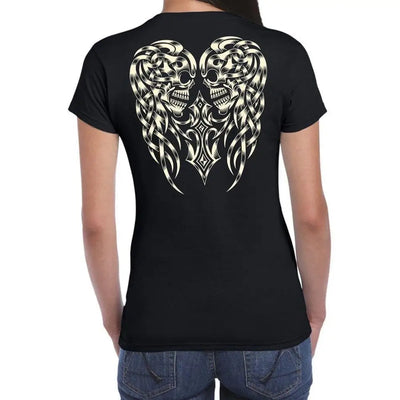 Skull Angel Wings Ladies T-Shirt