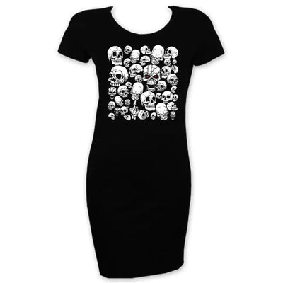 Skull Garden Short Sleeve T-Shirt Dress