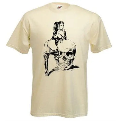 Skull Girl Mens T-Shirt L / Cream