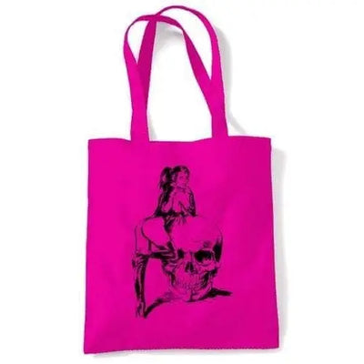 Skull Girl Shoulder Bag Dark Pink