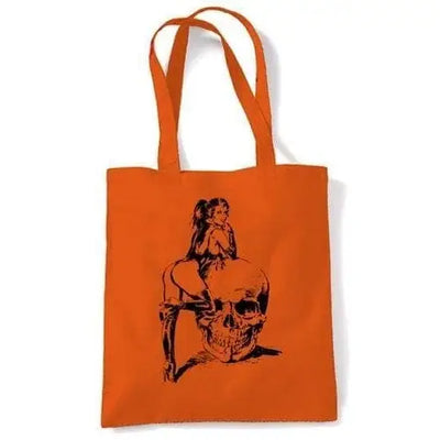 Skull Girl Shoulder Bag Orange