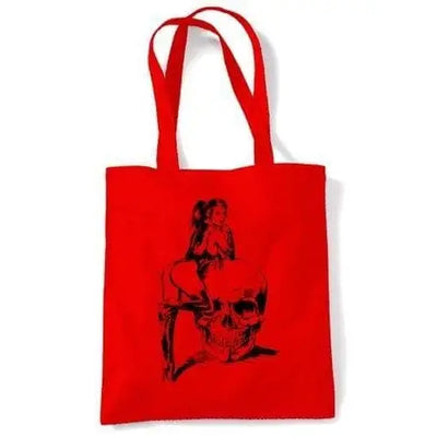 Skull Girl Shoulder Bag Red