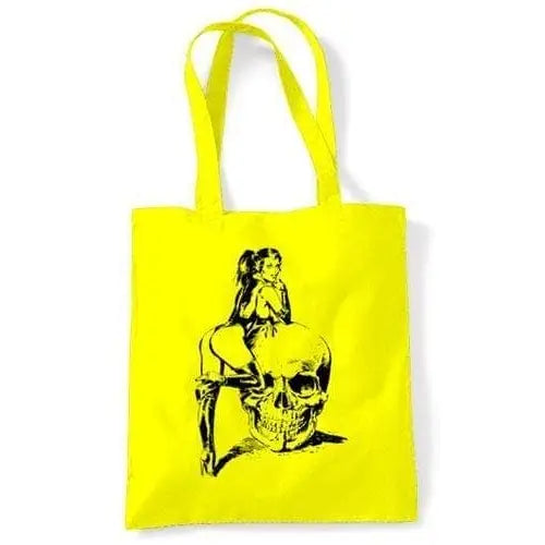 Skull Girl Shoulder Bag Yellow