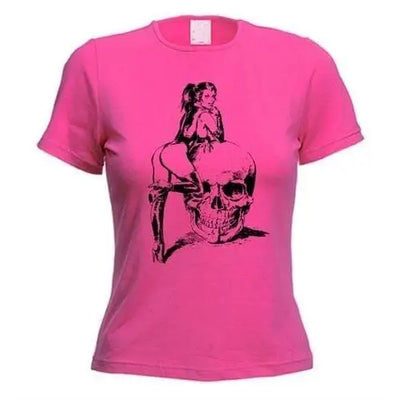 Skull Girl Women's T-Shirt XL / Dark Pink