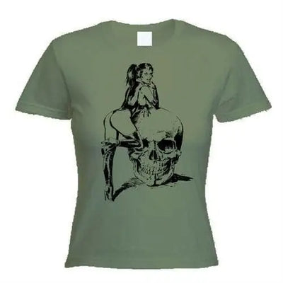 Skull Girl Women's T-Shirt XL / Khaki