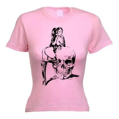Skull Girl Women's T-Shirt XL / Light Pink