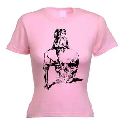 Skull Girl Women's T-Shirt XL / Light Pink