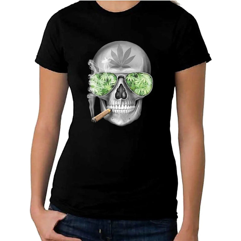 Skull Smoking Cannabis Women&