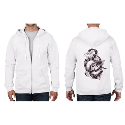 Skull & Snake Tattoo Full Zip Hoodie