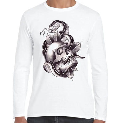 Skull & Snake Tattoo Long Sleeve T Shirt