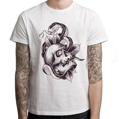 Skull & Snake Tattoo Mens T Shirt