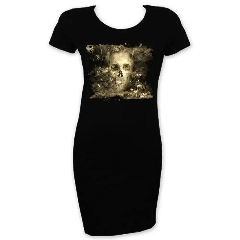 Smoke Skull Short Sleeve T-Shirt Dress