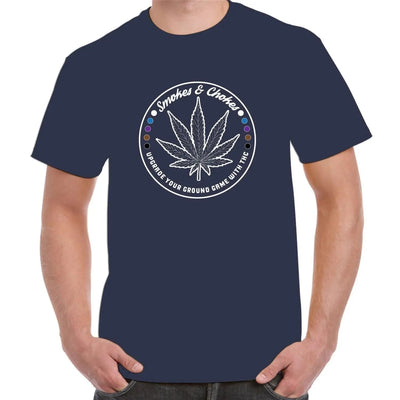 Smokes and Chokes BJJ Karate Marijuana Men's T-Shirt XL / Navy Blue