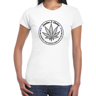 Smokes and Chokes BJJ Karate Marijuana Women's T-Shirt XL / White