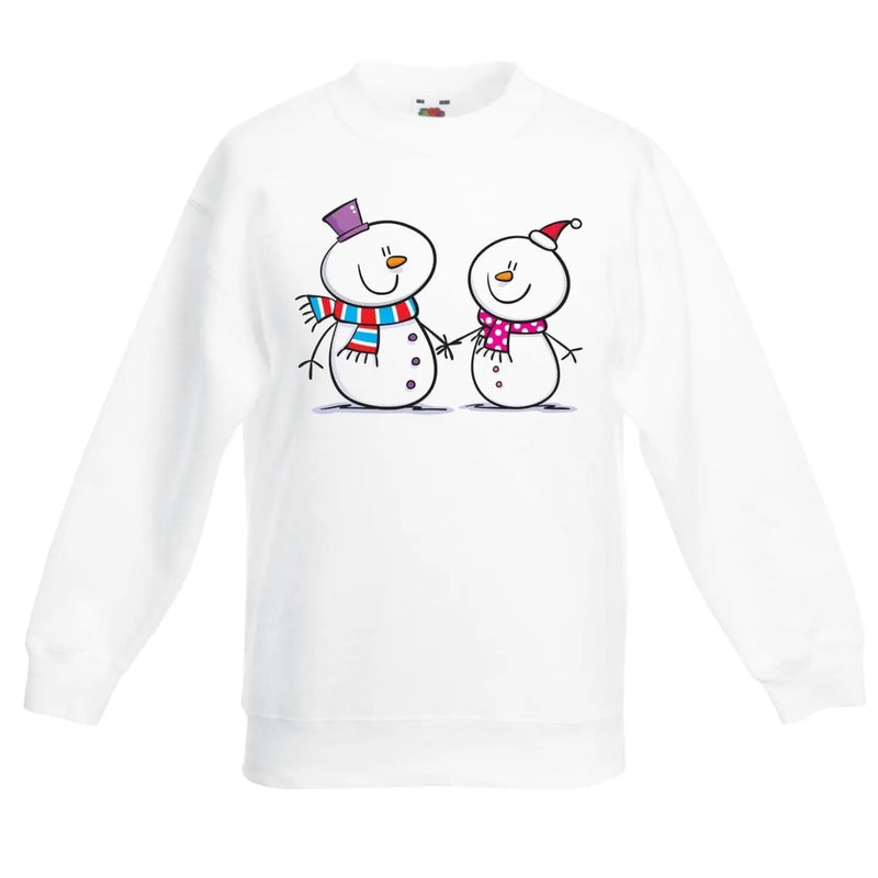 Snowman and Snow Woman Christmas Kids Jumper \ Sweater 12-13