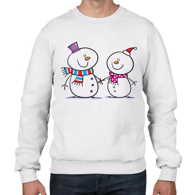 Snowman and Snow Woman Christmas Men's Jumper \ Sweater S