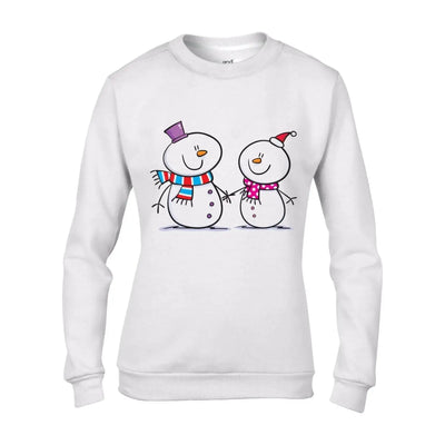 Snowman and Snow Woman Christmas Women's Jumper \ Sweater M