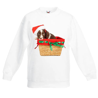 Springer Spaniel Santa Claus Father Christmas Kids Sweater \ Jumper 9-11