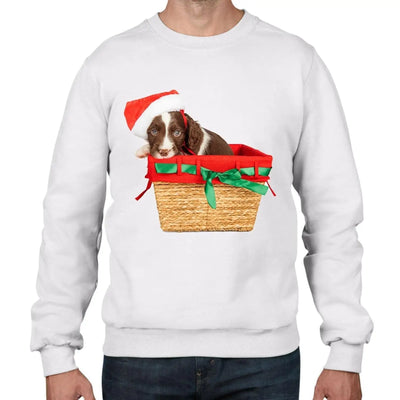 Springer Spaniel Santa Claus Father Christmas Men's Sweater \ Jumper XXL