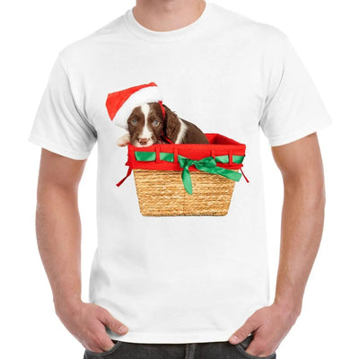 Springer Spaniel Santa Claus Father Christmas Men's T-Shirt 3XL