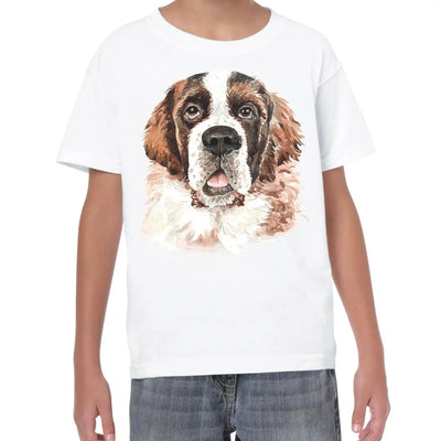 St Bernard Portrait Cute Dog Lovers Gift Kids T-Shirt