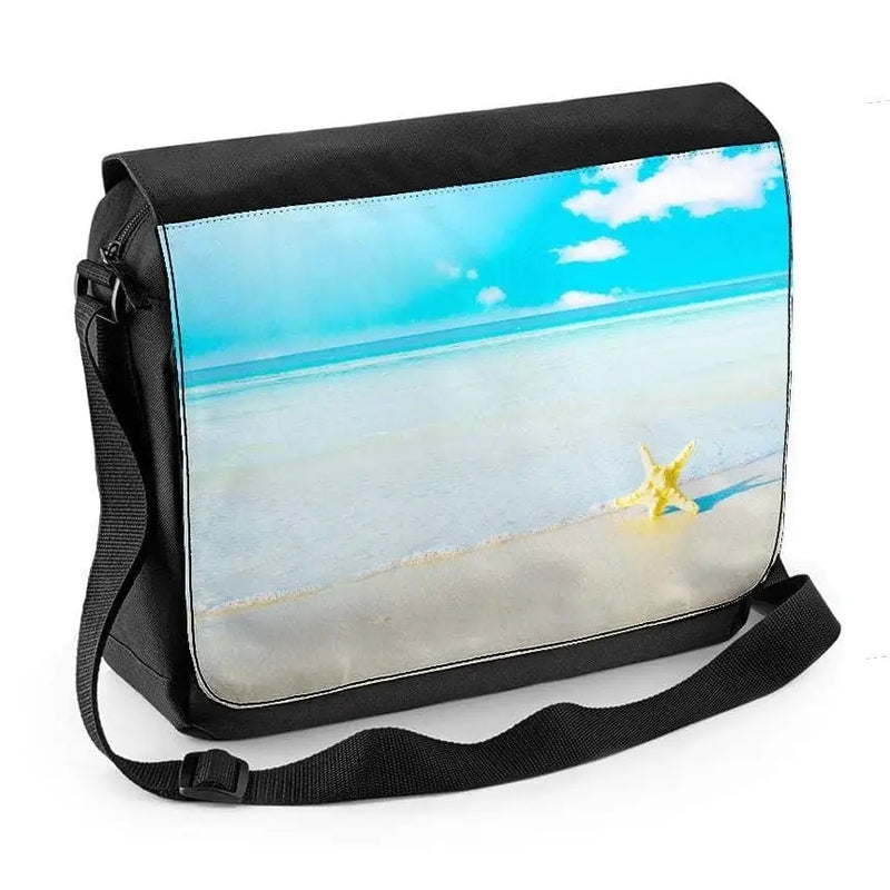 Starfish on Beach Laptop Messenger Bag