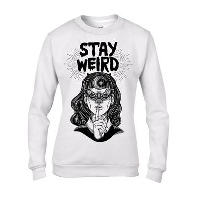 Stay Weird Witch Girl Hipster Women's Sweatshirt Jumper XXL / White