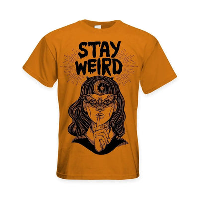 Stay Wierd Witch Girl Hipster Large Print Men's T-Shirt M / Orange