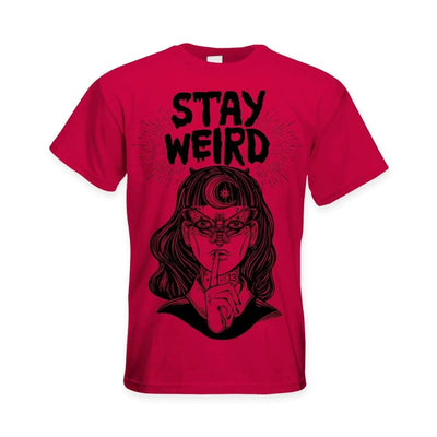 Stay Wierd Witch Girl Hipster Large Print Men's T-Shirt M / Red