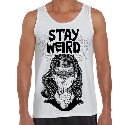 Stay Wierd Witch Girl Hipster Large Print Men's Vest Tank Top M / White
