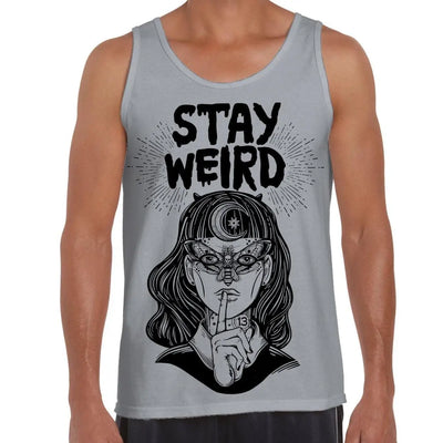 Stay Wierd Witch Girl Hipster Large Print Men's Vest Tank Top L / Light Grey