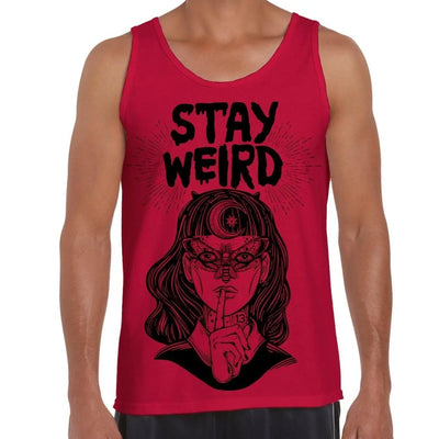 Stay Wierd Witch Girl Hipster Large Print Men's Vest Tank Top L / Red
