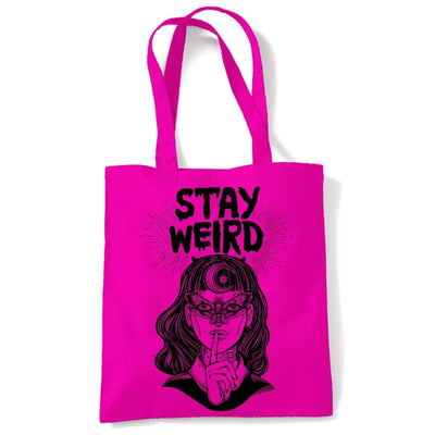 Stay Wierd Witch Girl Hipster Large Print Tote Shoulder Shopping Bag