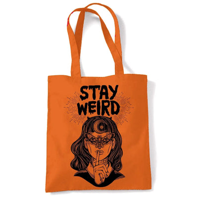 Stay Wierd Witch Girl Hipster Large Print Tote Shoulder Shopping Bag