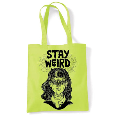 Stay Wierd Witch Girl Hipster Large Print Tote Shoulder Shopping Bag