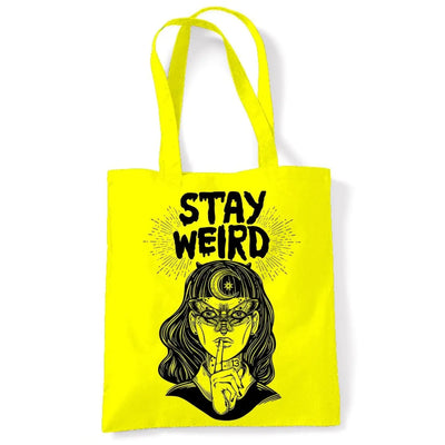 Stay Wierd Witch Girl Hipster Large Print Tote Shoulder Shopping Bag