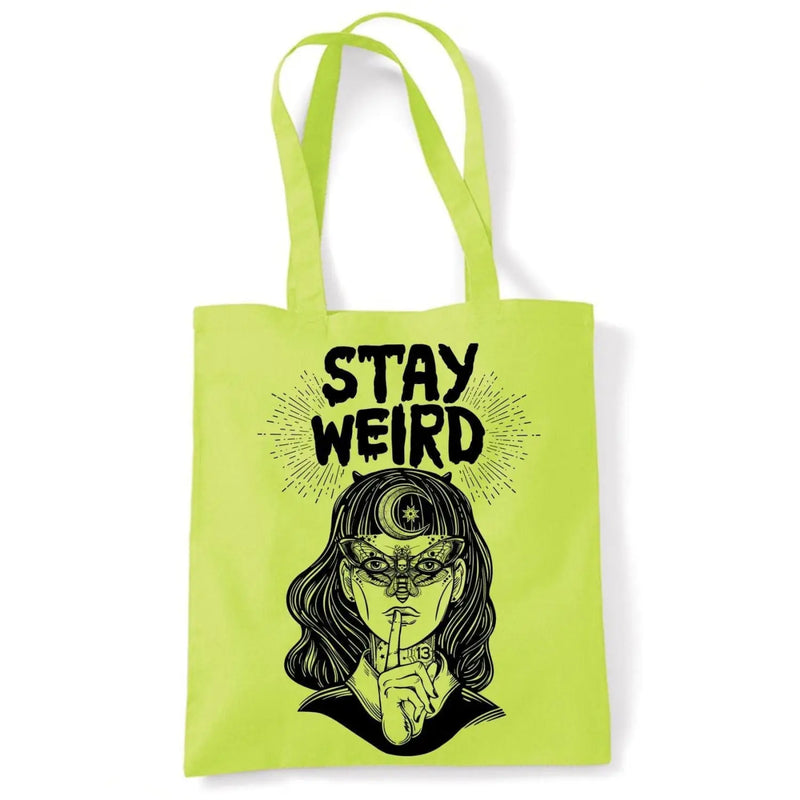 Stay Wierd Witch Girl Hipster Large Print Tote Shoulder Shopping Bag