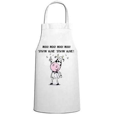 Stayin' Alive Cow Vegetarian Kitchen Apron