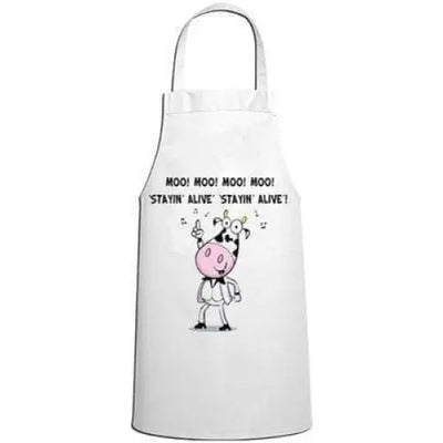 Stayin' Alive Cow Vegetarian Kitchen Apron
