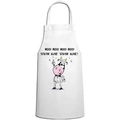 Stayin' Alive Cow Vegetarian Kitchen Apron