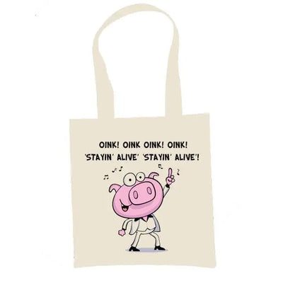 Stayin' Alive Pig Vegetarian Shoulder Bag