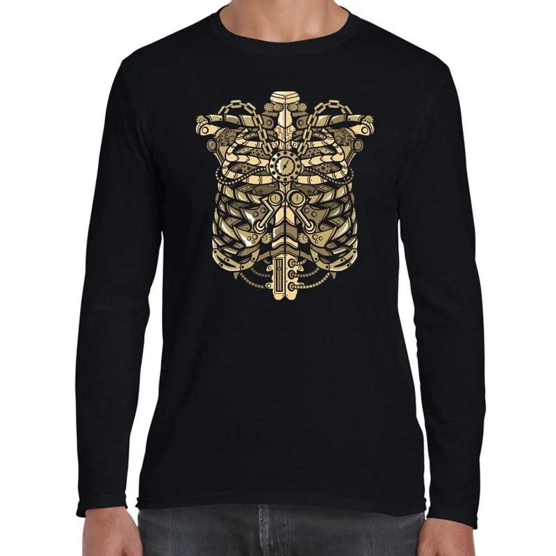 Steampunk Ribcage Long Sleeve T-Shirt L