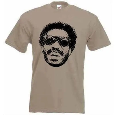 Stevie Wonder Half Tone Mens T-Shirt S / Khaki