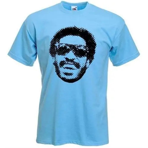 Stevie Wonder Half Tone Mens T-Shirt S / Light Blue
