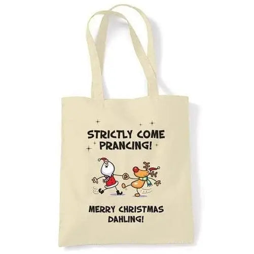 Strictly Come Prancing Santa Claus & Rudolph Funny Shoulder Bag