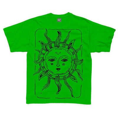 Sun Design Large Print Kids Children's T-Shirt 7-8 / Kelly Green