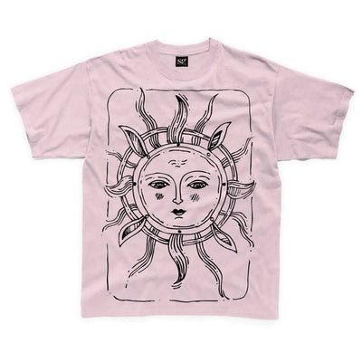 Sun Design Large Print Kids Children's T-Shirt 7-8 / Pink